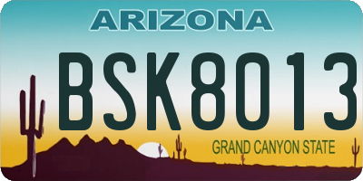 AZ license plate BSK8013