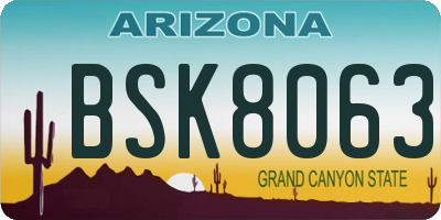 AZ license plate BSK8063