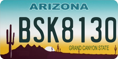 AZ license plate BSK8130