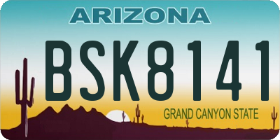 AZ license plate BSK8141