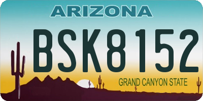AZ license plate BSK8152