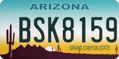 AZ license plate BSK8159
