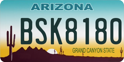 AZ license plate BSK8180