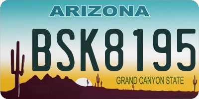 AZ license plate BSK8195