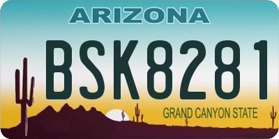 AZ license plate BSK8281