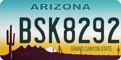 AZ license plate BSK8292
