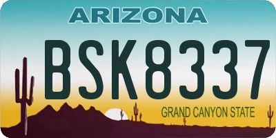 AZ license plate BSK8337