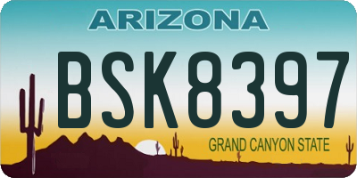 AZ license plate BSK8397