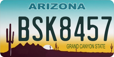 AZ license plate BSK8457