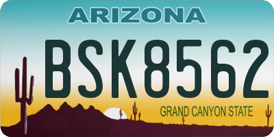 AZ license plate BSK8562