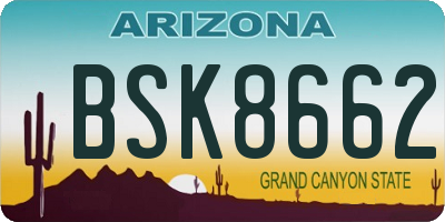 AZ license plate BSK8662
