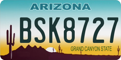 AZ license plate BSK8727