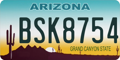 AZ license plate BSK8754