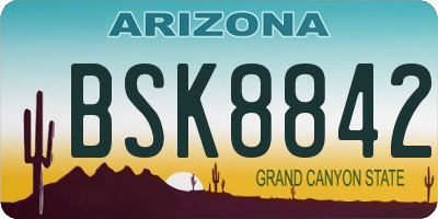 AZ license plate BSK8842