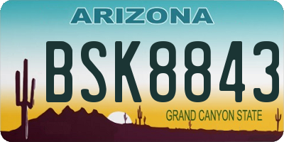 AZ license plate BSK8843