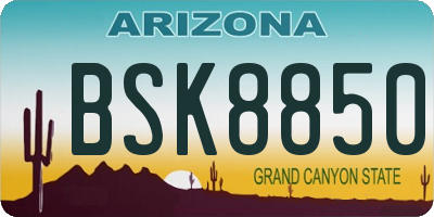 AZ license plate BSK8850