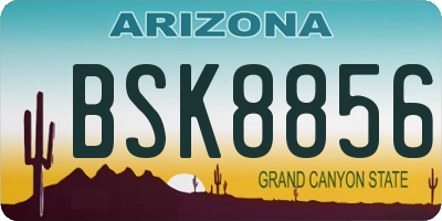 AZ license plate BSK8856