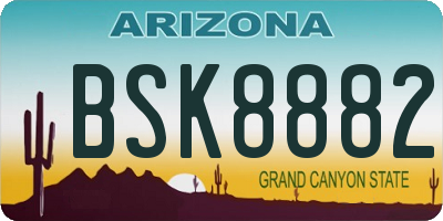 AZ license plate BSK8882