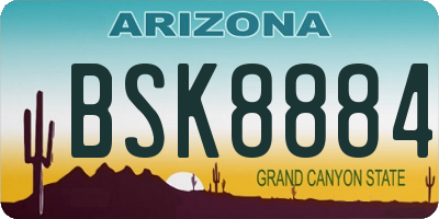 AZ license plate BSK8884