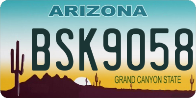 AZ license plate BSK9058