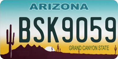 AZ license plate BSK9059