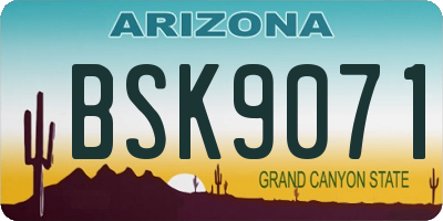 AZ license plate BSK9071