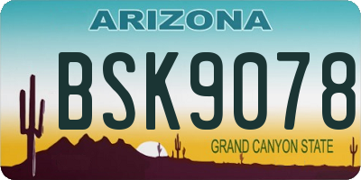 AZ license plate BSK9078
