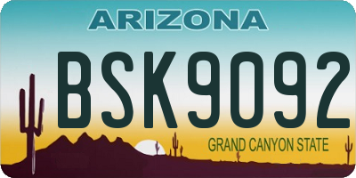 AZ license plate BSK9092