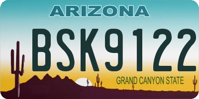 AZ license plate BSK9122
