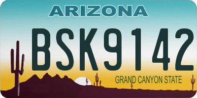 AZ license plate BSK9142