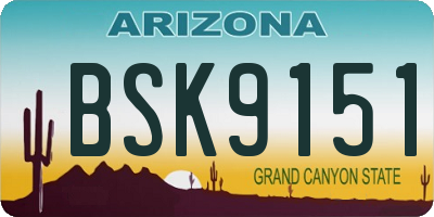 AZ license plate BSK9151