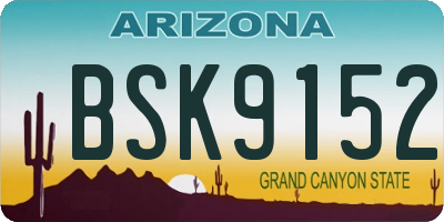 AZ license plate BSK9152