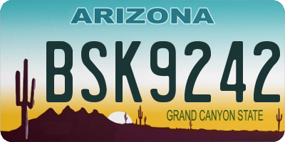 AZ license plate BSK9242
