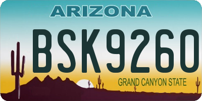 AZ license plate BSK9260