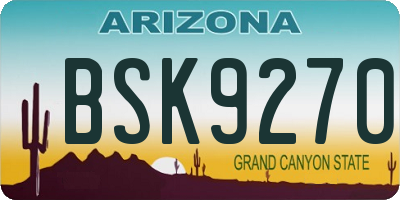 AZ license plate BSK9270