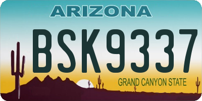 AZ license plate BSK9337