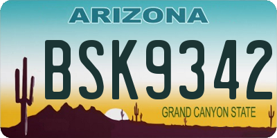 AZ license plate BSK9342