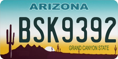 AZ license plate BSK9392