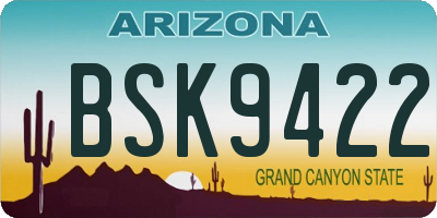 AZ license plate BSK9422