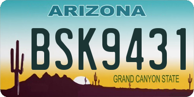 AZ license plate BSK9431