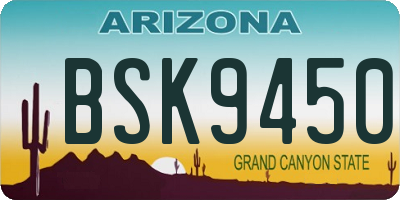 AZ license plate BSK9450