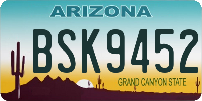 AZ license plate BSK9452