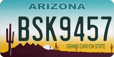 AZ license plate BSK9457
