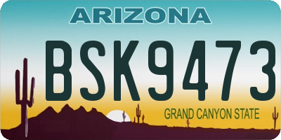 AZ license plate BSK9473