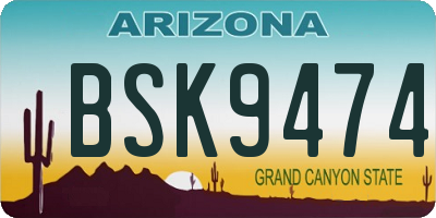 AZ license plate BSK9474