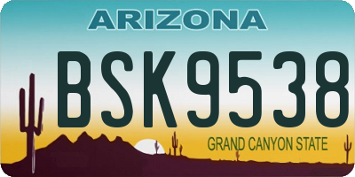 AZ license plate BSK9538