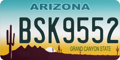 AZ license plate BSK9552