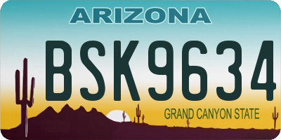 AZ license plate BSK9634