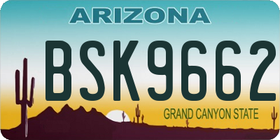AZ license plate BSK9662