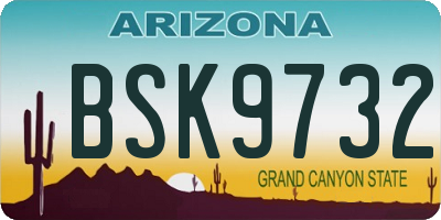 AZ license plate BSK9732